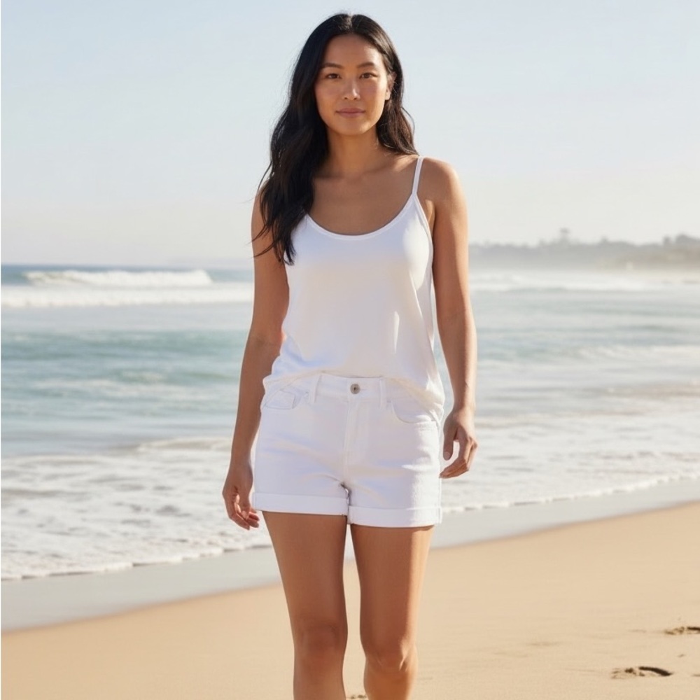 White High Waist Jean shorts